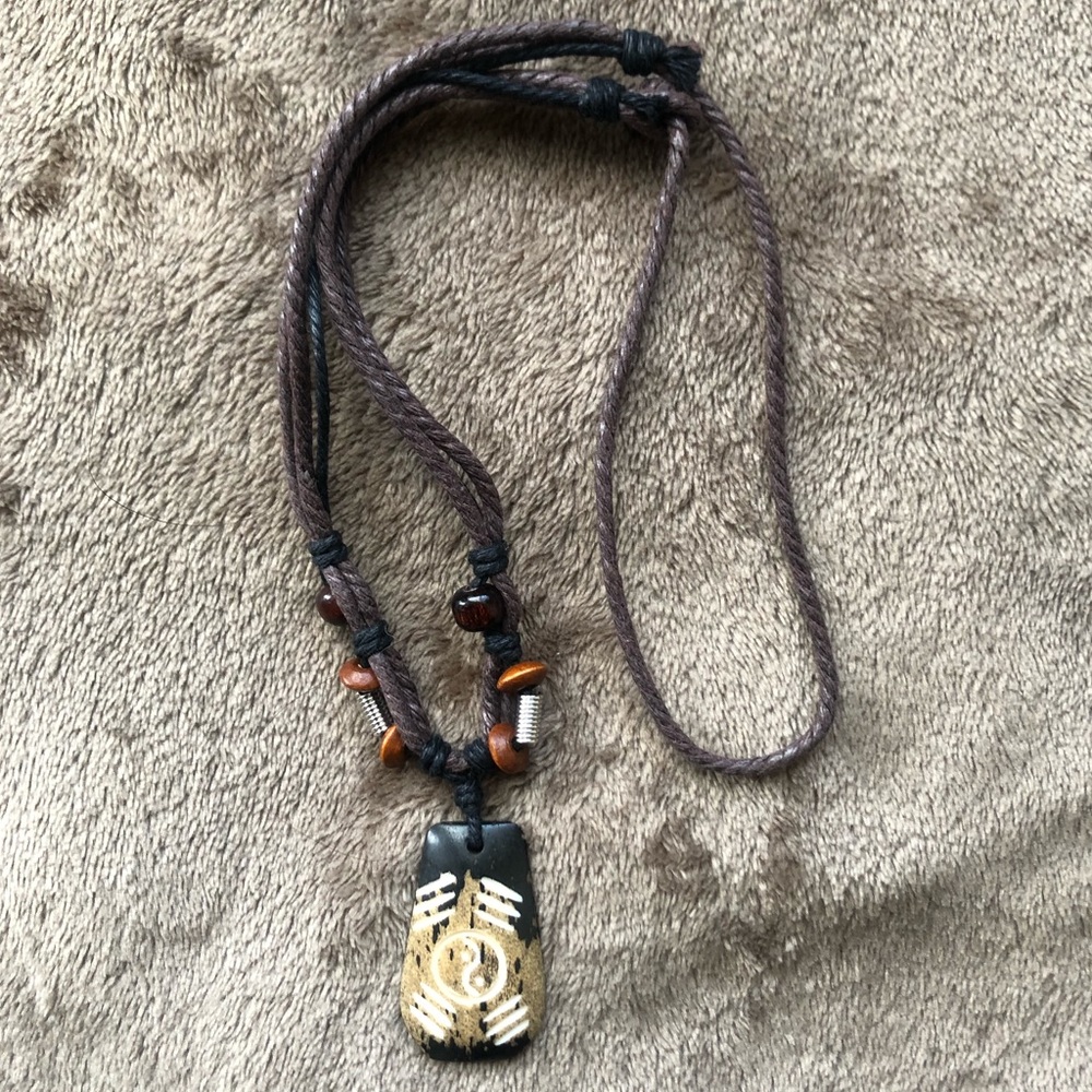 Handmade Yin Yang Rope Necklace Adjustable - Picture 4 of 5